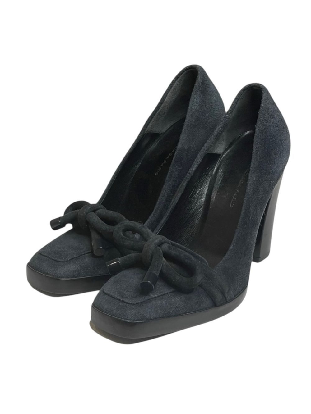 new Balenciaga ♚ Classic Suede Platform Heeled Loafer Pumps ♚ Navy Blue ♚ 35 5M - Picture 8 of 16